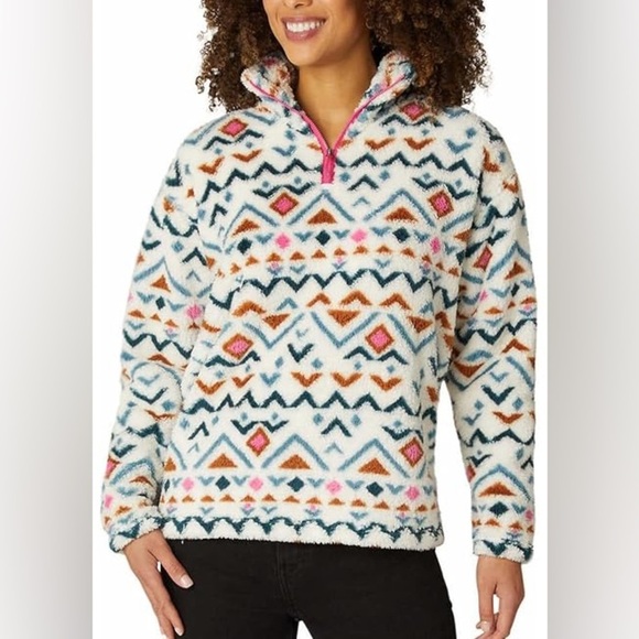 Eddie Bauer Women's Aztec Fleece Quarterzip Sweater Size Small - Picture 1 of 12